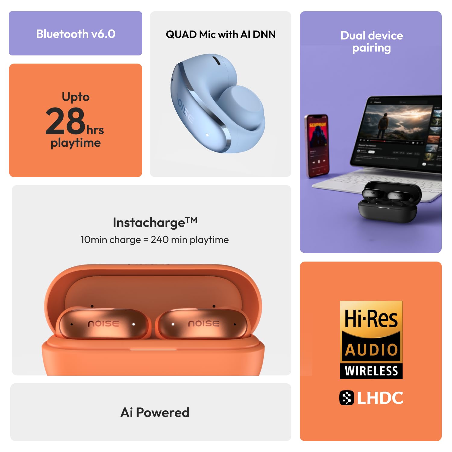 Noise Open-Ear Wireless Clip Earbuds